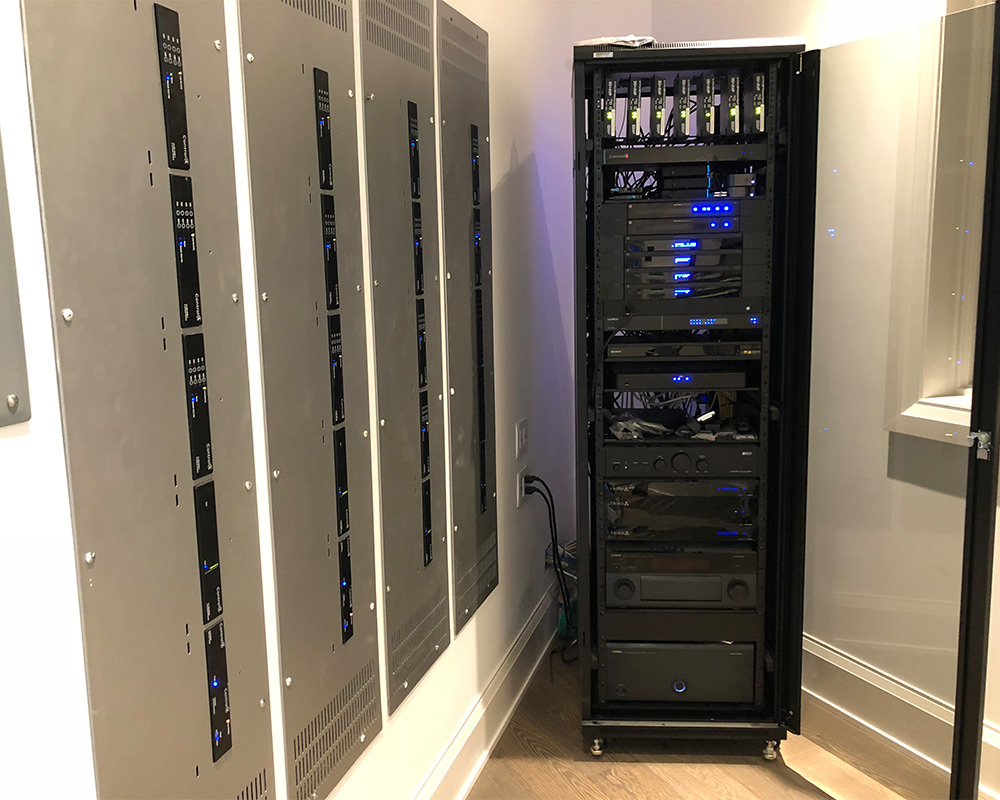smart home devices rack installed at house interiors fort myers fl